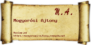 Mogyorósi Ajtony névjegykártya